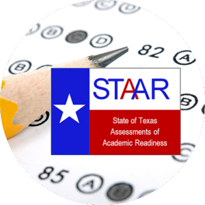 STAAR logo over bubble answer sheet